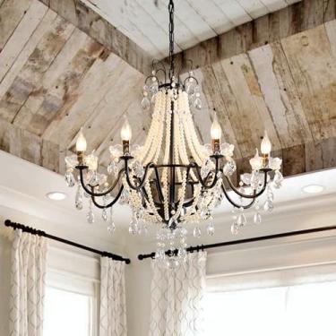 Imagem de Lustre preto moderno - 8 luzes lustres de cristal luxuosos para sala de jantar, ilha de cozinha, sala de estar, quarto