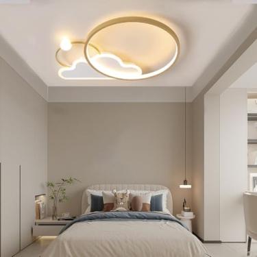 Imagem de Luminária de teto LED dimerizável com controle remoto, temperatura de cor de 3000k a 6000k, 30W/38W, 40 * 6CM/50 * 6CM, em acrílico e alumínio, ideal para quarto infantil, sala de estar, corredo