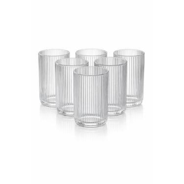 Imagem de Conjunto 6 Copos Vidro Canelado Grafiato 450ml Suco Água - Wellmix