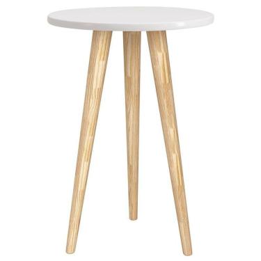 Imagem de Mesa De Canto Theo Branco Madeira Natural - Reller