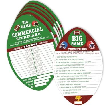 Imagem de YQUQWN 20 peças de cartas de festa de futebol dupla face 2 jogos em 1 jogo em forma de futebol atividade dupla jogos para jogos de festa de futebol