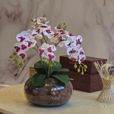 Imagem de Arranjo Flores Orquidea Artificial Decorativa Centro de Mesa (Tigre)