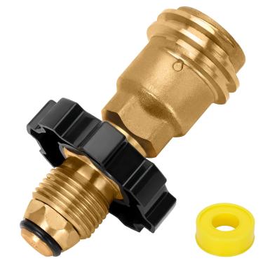 Imagem de Edovaf Adaptador De Tanque Propano Latão Sólido 100 Lb Lp Converte Pol Para Qcc1 / Tipo 1 E Tipos Conexão Antigos Novos Encaixes Universais Com Fita Vedação