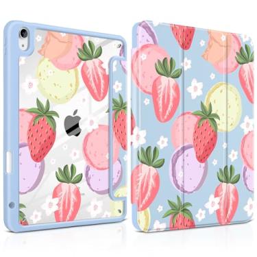 Imagem de Yebiseven Capa para iPad Air 11 polegadas M3 M2 2025 2024, iPad Air 5ª 4ª geração 10,9 polegadas 2022 2020 - [suporte de lápis embutido], traseira rígida transparente à prova de choque, suporte de