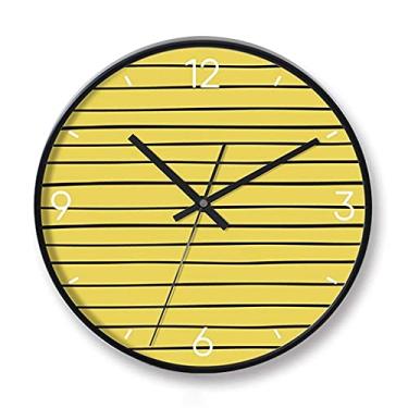 Imagem de U5GAAALPPQ9 Relógio de parede redondo clássico, silencioso, sem tique-taque