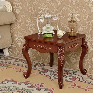 Imagem de U5GAAALPPQ9 Sala de estar simples casa estilo americano mesa pequena sofá europeu armário lateral pequena mesa quadrada mesa de centro mesa lateral (cor: 60 x 60 x 56 cm 4) (70 x 70 x 61 cm 19)