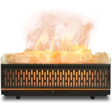 Imagem de Difusor de óleo essencial para casa 200 ml, difusor de aromaterapia de sal do Himalaia com umidificador ultrassônico, 7 cores de LED, 2 modos de temporização, difusor de desligamento automático para