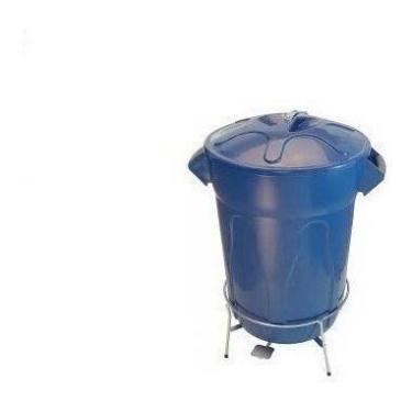 Imagem de Cesto Lixeira Plástico Pedal Com Armação Em Aço 100 Litros Azul - jsn