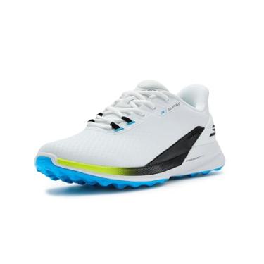 Imagem de Skechers Tênis de golfe masculino Pure Slip-in Arch Fit Sikeless, Branco/azul/amarelo, 40
