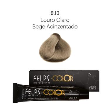 Imagem de Coloração Profissional  Felps Color Louro Claro Bege Acinzentado 8.13 - 60g