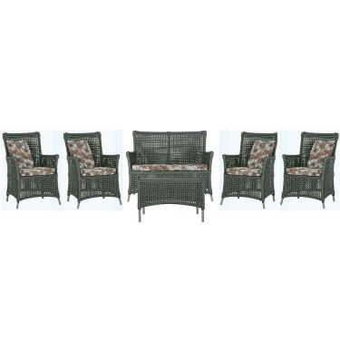 Imagem de Jogo Sofá 4 Poltronas E Mesa Igapó Fendi E6 Trama Original Verde