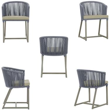 Imagem de 7 Cadeiras De Jantar área Noronha Fendi E7 Trama  Prata