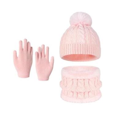 Imagem de Conjunto De Gorro De Malha, Protetor De Pescoço E Luvas Para Crianças 