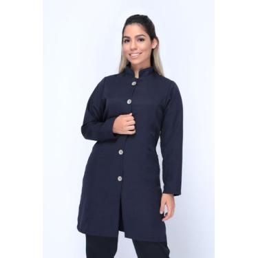 Imagem de Jaleco gola padre feminino botão - BRANCO ESTILO, Marsala, GG