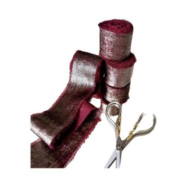 Imagem de Fita De Renda Iridescente Em Chiffon De Seda Com Borda Aramada Para De