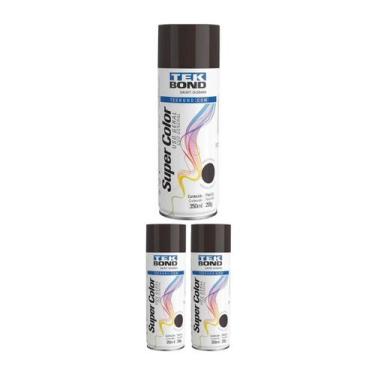 Imagem de Kit 3 Tinta Spray Uso Geral Marrom 350ml - Tekbond
