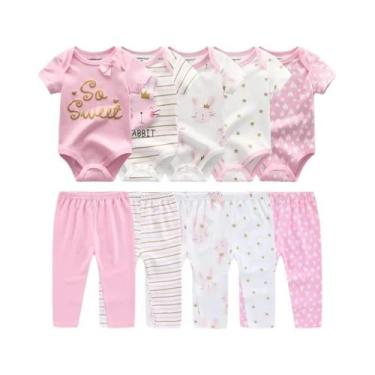 Imagem de Conjunto De Roupa De Algodão Para Bebê Recém-Nascido 10 Peças Moda Qua
