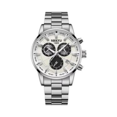 Imagem de Relógio De Pulso Masculino De Luxo Em Aço Inoxidável, Cronógrafo, À Pr