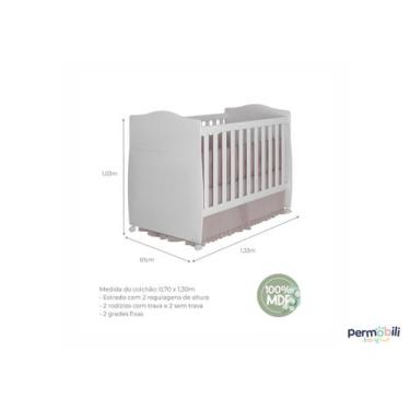 Imagem de Berço Americano Mini Cama Permóbili Conforto MDF com Rodízios - - Perm
