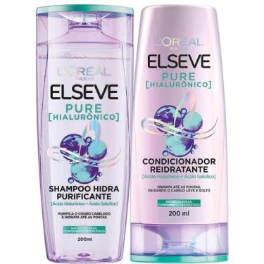 Imagem de Kit Shampoo e Condicionador Elseve Pure Hialurônico 200ml