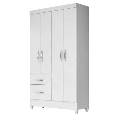 Imagem de Guarda Roupa Solteiro 04 Portas Madri Branco/Rosa/Azul/Lilás - Moval