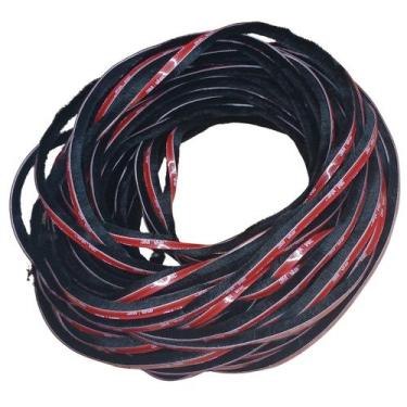 Imagem de Veda fresta escova adesiva vedação porta janela 7x12 preta 10 metros -