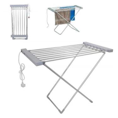Imagem de Varal Elétrico 8 Trilhos Alumínio Aquecido Voltagem 110V Suporta 10kg 