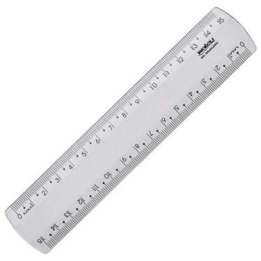 Imagem de Régua Maxcril New Line Cristal com Marcações Precisas 15CM 1 Unidade T