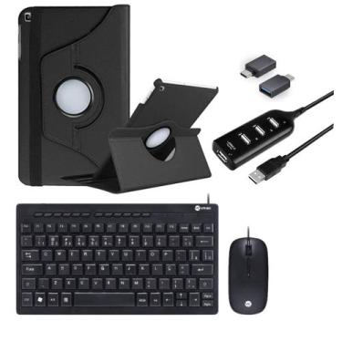 Imagem de Capa Giratória Tablet compativel Samsung T510 T515 + Teclado Mouse Hub