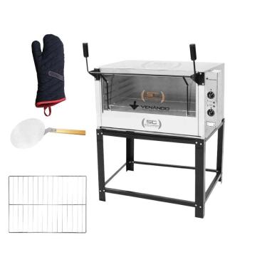 Imagem de Forno Elétrico Industrial Roma Inox Feri90 220v + 1 Grade Extra + Luva Térmica + pá Piz...