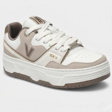 Imagem de Tênis Via Marte Casual Feminino - Bege e Branco - 37, 37