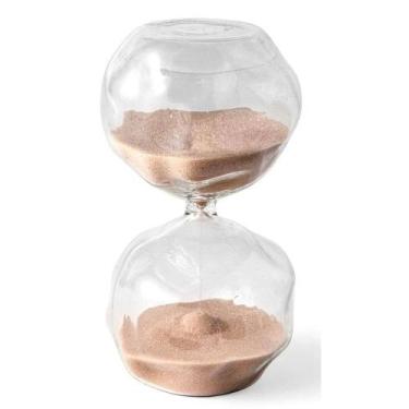 Imagem de Ampulheta Decorativa em Vidro Bege 60 Minutos 19cm Mart
