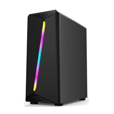 Imagem de Gabinete Gamer RGB Mid Tower Janela de Vidro Temperado Lateral Fita LE