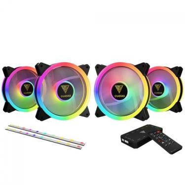 Imagem de Cooler Fan Gamdias Aeolus ARGB 120mm Kit 4 Fans Fita Com Controladora 