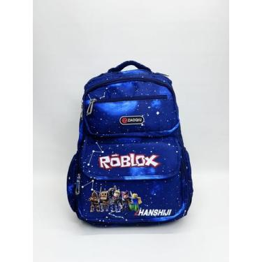 Imagem de Mochila Escolar Infantil Roblox + Estojo Fichário  Mochila Gamer Roblo