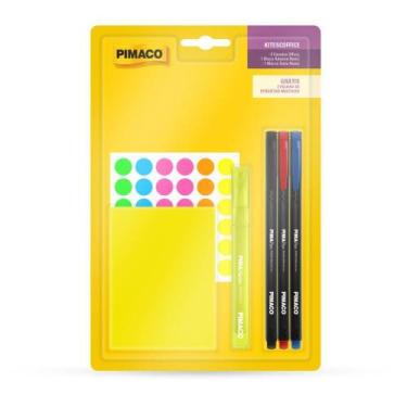 Imagem de Kit Escolar Office BLO/MARC.T/C.AZ+VM+PT KIT - Pimaco