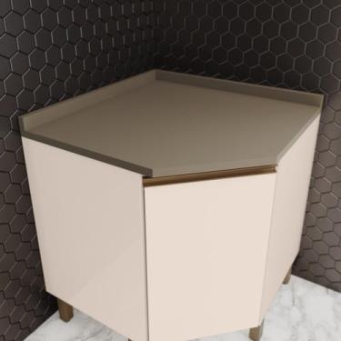Imagem de Tampo para Balcão Canto Oblíquo 100% MDF Aurora Espresso Móveis Cinza/