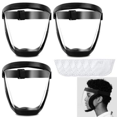 Imagem de Protetor Facial TRIrunpdl Kit com 3 Unidades Transparente, Ajustável e