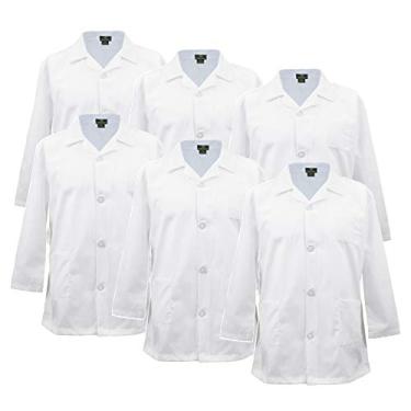Imagem de Fantasia infantil unissex de uniforme médico da Natural Uniforms, tecido macio, pacote com várias (2/3, branco 6 peças, tamanho 2/3)