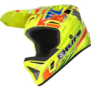 Imagem de Capacete Bike Ciclismo Full Face DH XC Enduro HUPI DH-3 Amarelo Neon, Cor: Amarelo Neon, Tamanho: P