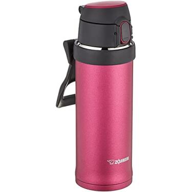 Imagem de Zojirushi SM-QHE48RK, Caneca de aço inoxidável Flip-and-Go, 473 ml, vermelho hibisco