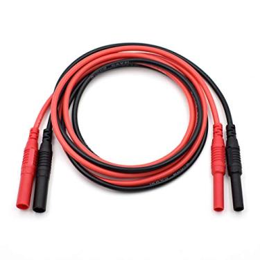 Imagem de Extensão de teste de medidor, conector macho para fêmea, plugue banana de 4 mm, fios de silicone resistentes, adaptador de sondas, 14 AWG (1 par) (100 cm)