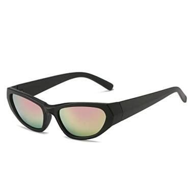 Imagem de Óculos de sol sem aro feminino uma peça óculos de sol esportivos para homens moda colorida vintage óculos sem moldura tons de espelho, 20898 preto rosa, com uma chave de fenda