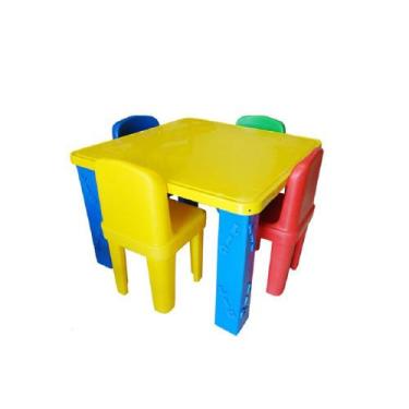 Imagem de Conjunto Mesa Infantil Lig Lig - Mesinha Com 4 Cadeiras