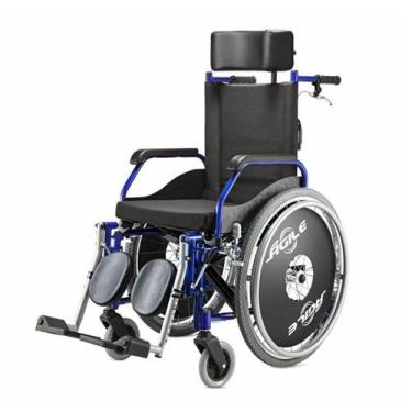 Imagem de Cadeira De Rodas Ágile Reclinável 44cm Azul Metálica - Jaguaribe