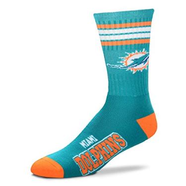 Imagem de Meias juvenis para jovens da NFL da Bare Feet, 4 listras, Deuce, golfinhos, jovens