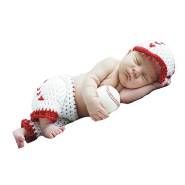 Imagem de Conjunto de shorts de beisebol infantil recém-nascido mensal para sessão de fotos