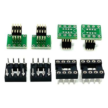 Imagem de Conjunto de 4 adaptadores DIP8 para SOP8 SMT SOIC8 Soquete DIP para SMD Adaptador PCB 1,27 mm/2,54 mm placa conversora para placa de áudio e som