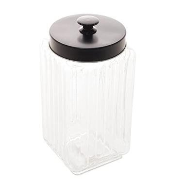 Imagem de LYOR - Porta Mantimento de Vidro com Tampa em Metal Vegas Preta 2,3L