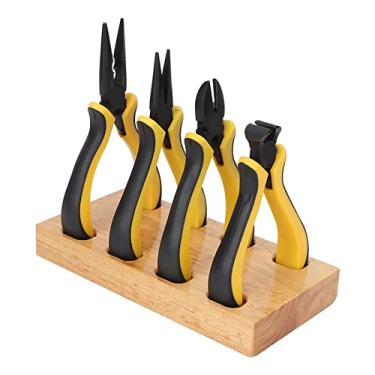 Imagem de ZJchao 4 peças de alicates de joias de tamanhos diferentes, conjunto de mini alicates com palete de madeira para fazer joias, conserto de relógios artesanais